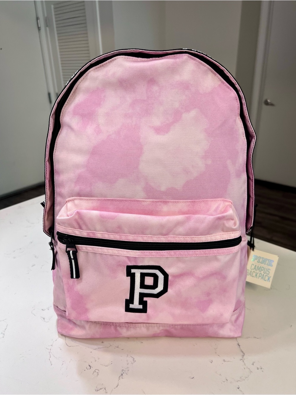 Victoria’s Secret PINK Tie Dye With Embroidered Roses Campus Backpack NEW